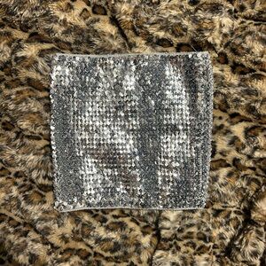 Silver Sequin Going-Out top Size XS/S
